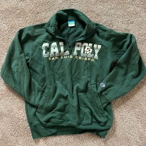 CHAMPION Cal Poly quarter-zip crew neck with pockets!